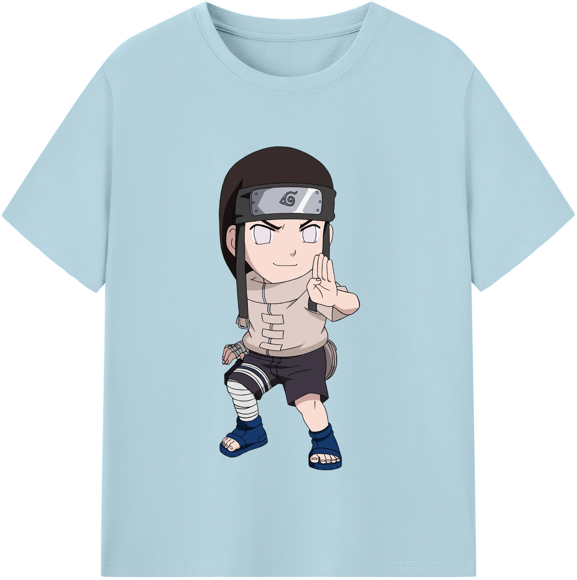（画像用） NARUTO -ナルト- 日向ネジ Hyūga Neji 綿100％半袖Tシャツ（フロントプリント）